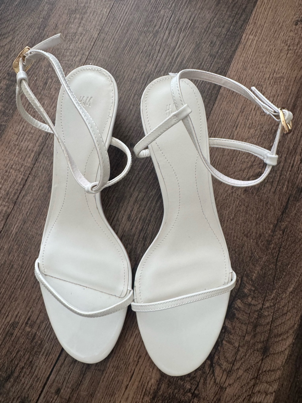 H&M White Strappy Ankle Strap Sandals